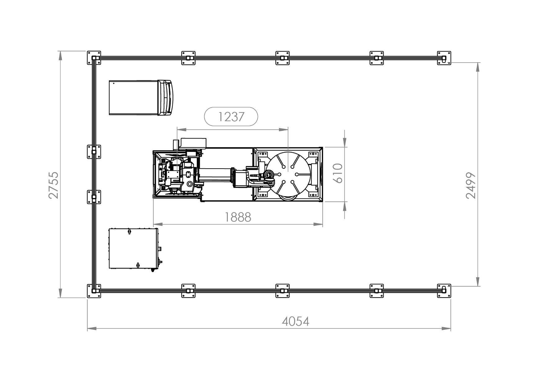 Autoa T-500 Robot Welding Cell Dimensions