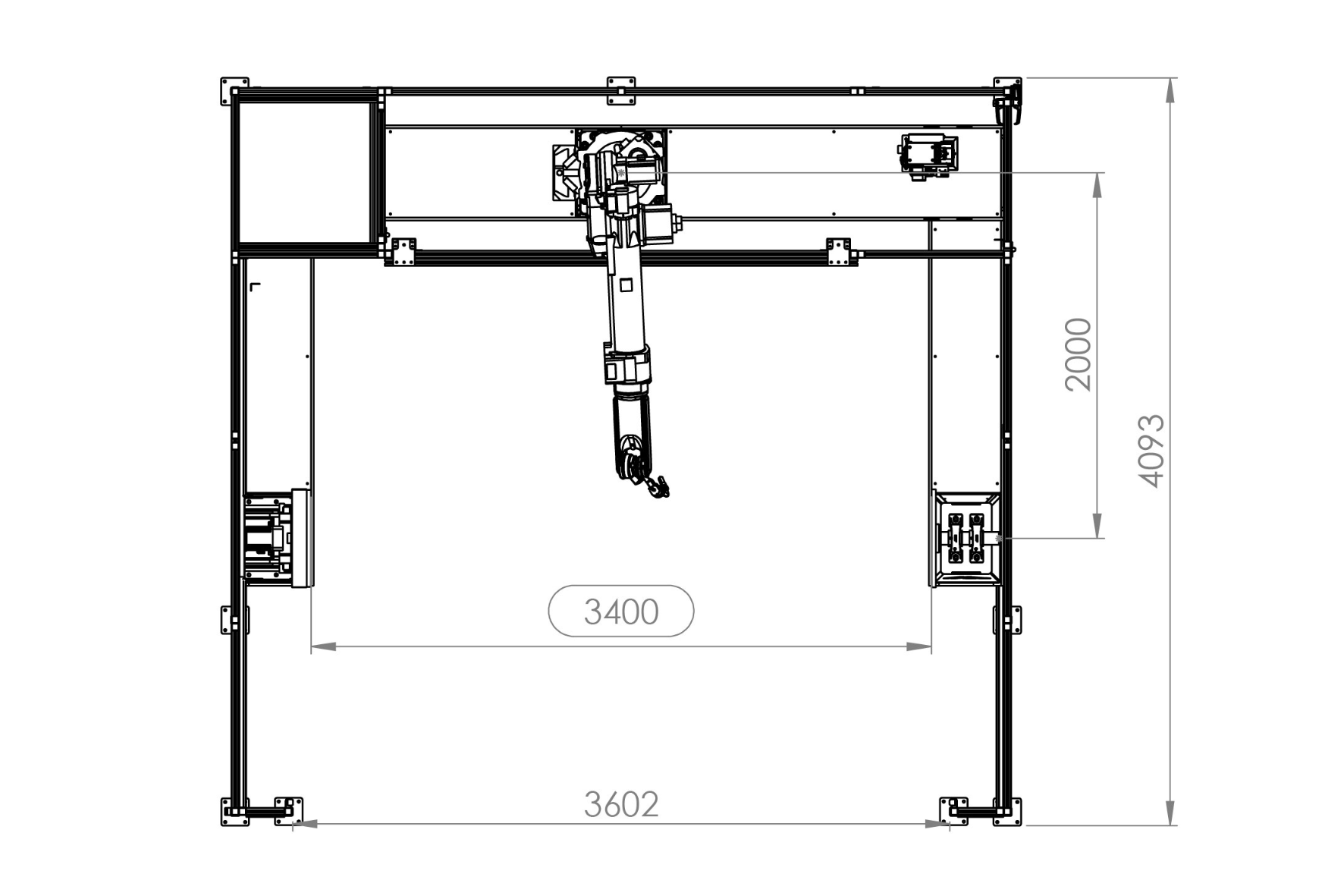 Autoa U-3400 Robot Welding Cell Dimensions