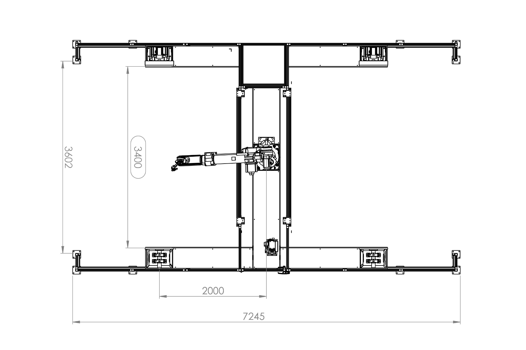 Autoa H-3400 Robot Welding Cell Dimensions