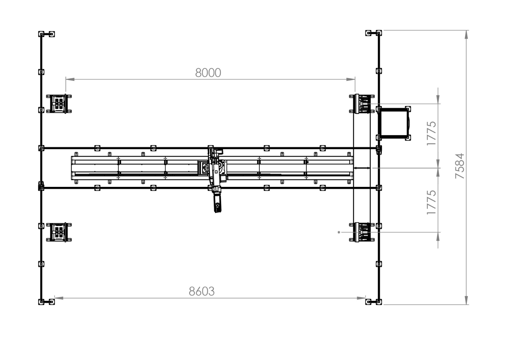 Autoa S-8000 Robot Welding Cell Dimensions