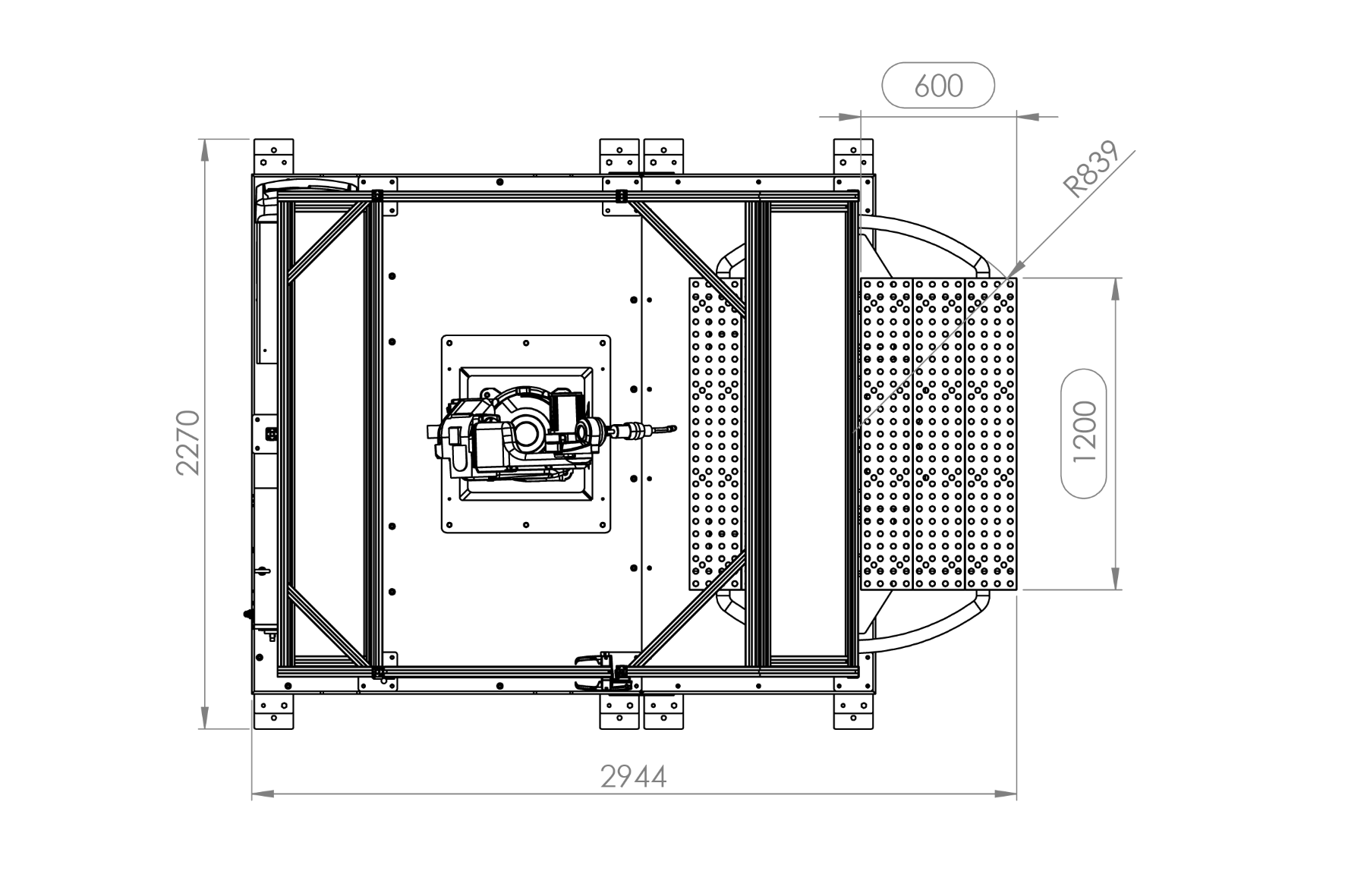 Autoa M-1200 Robot Welding Cell Dimensions