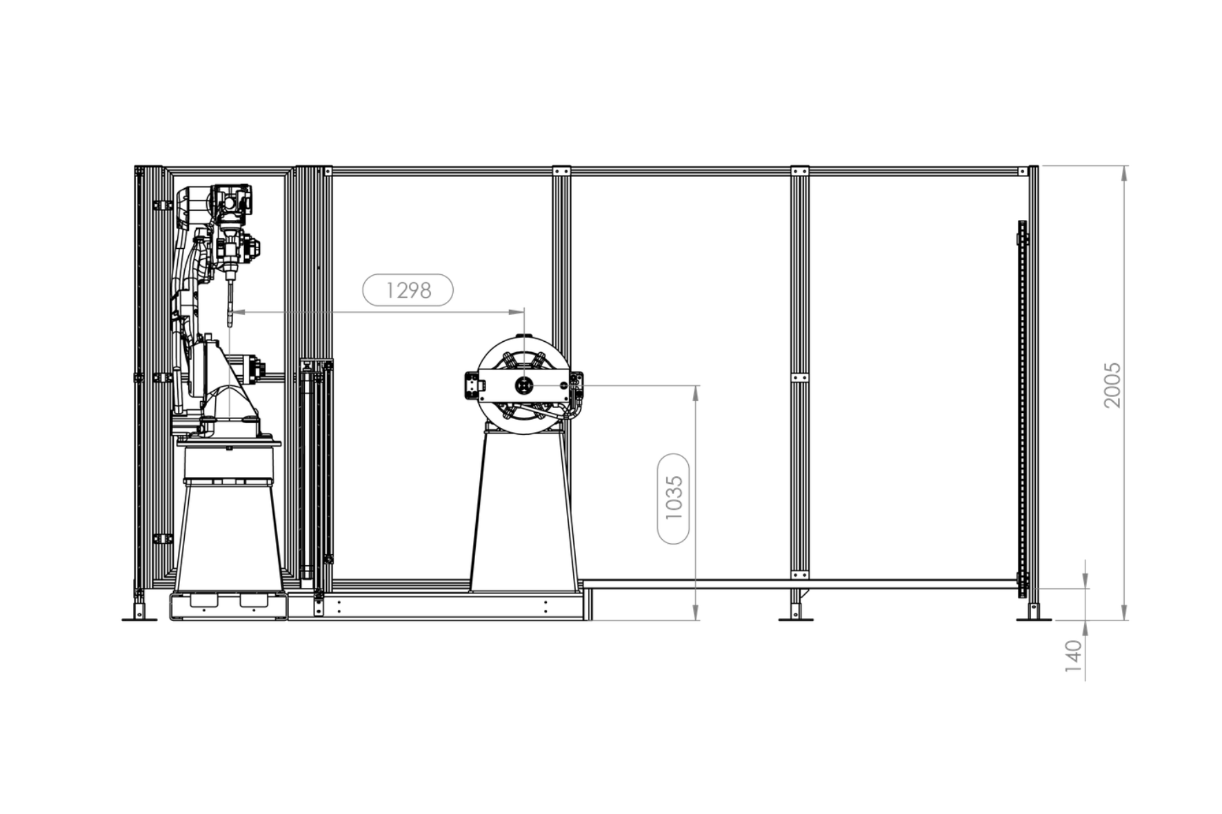 Autoa U-2800 Robot Welding Cell Dimensions