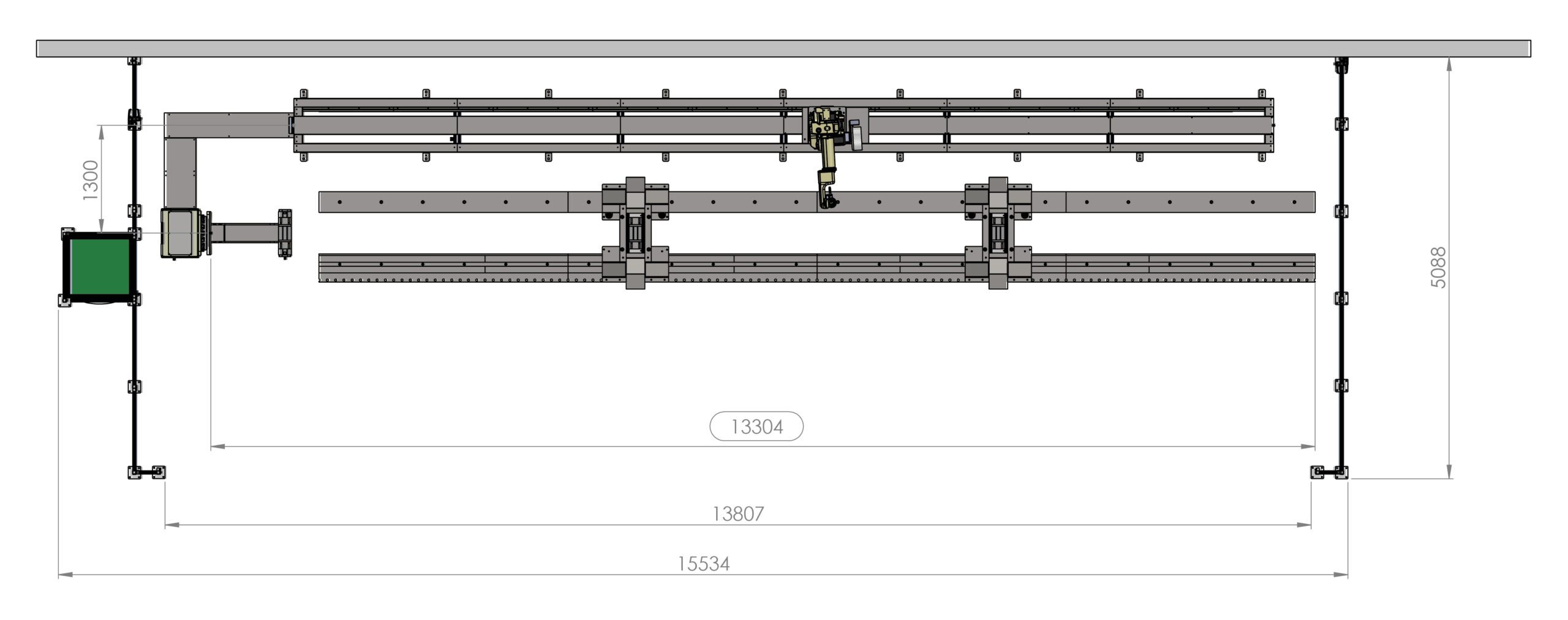Autoa-SteelWeld 2000-S Structural Steel Robot Welding Cell Plan View