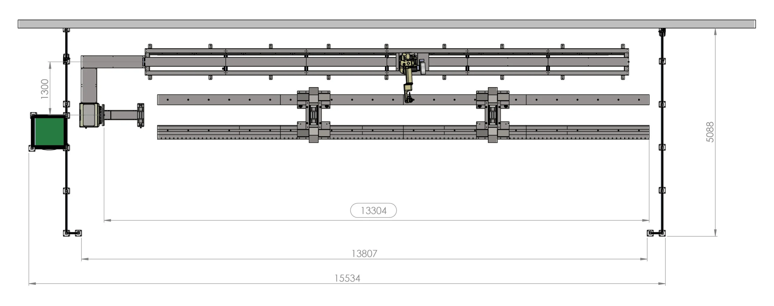 Autoa-SteelWeld 2000-S Structural Steel Robot Welding Cell Plan View
