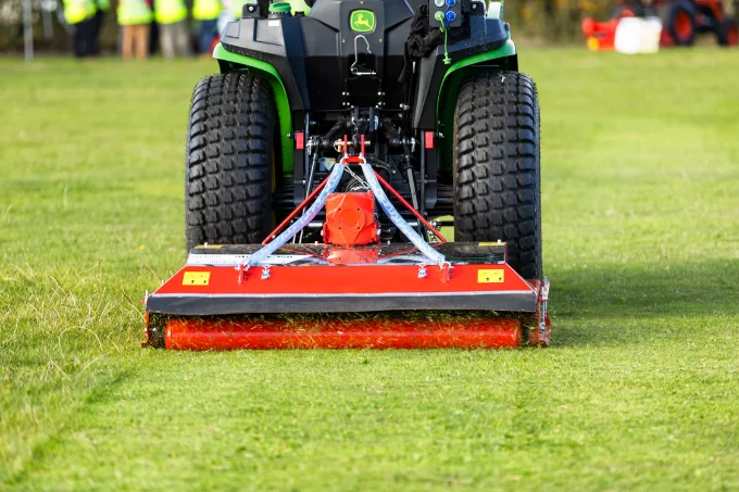 Trimax mower in operation on turf
