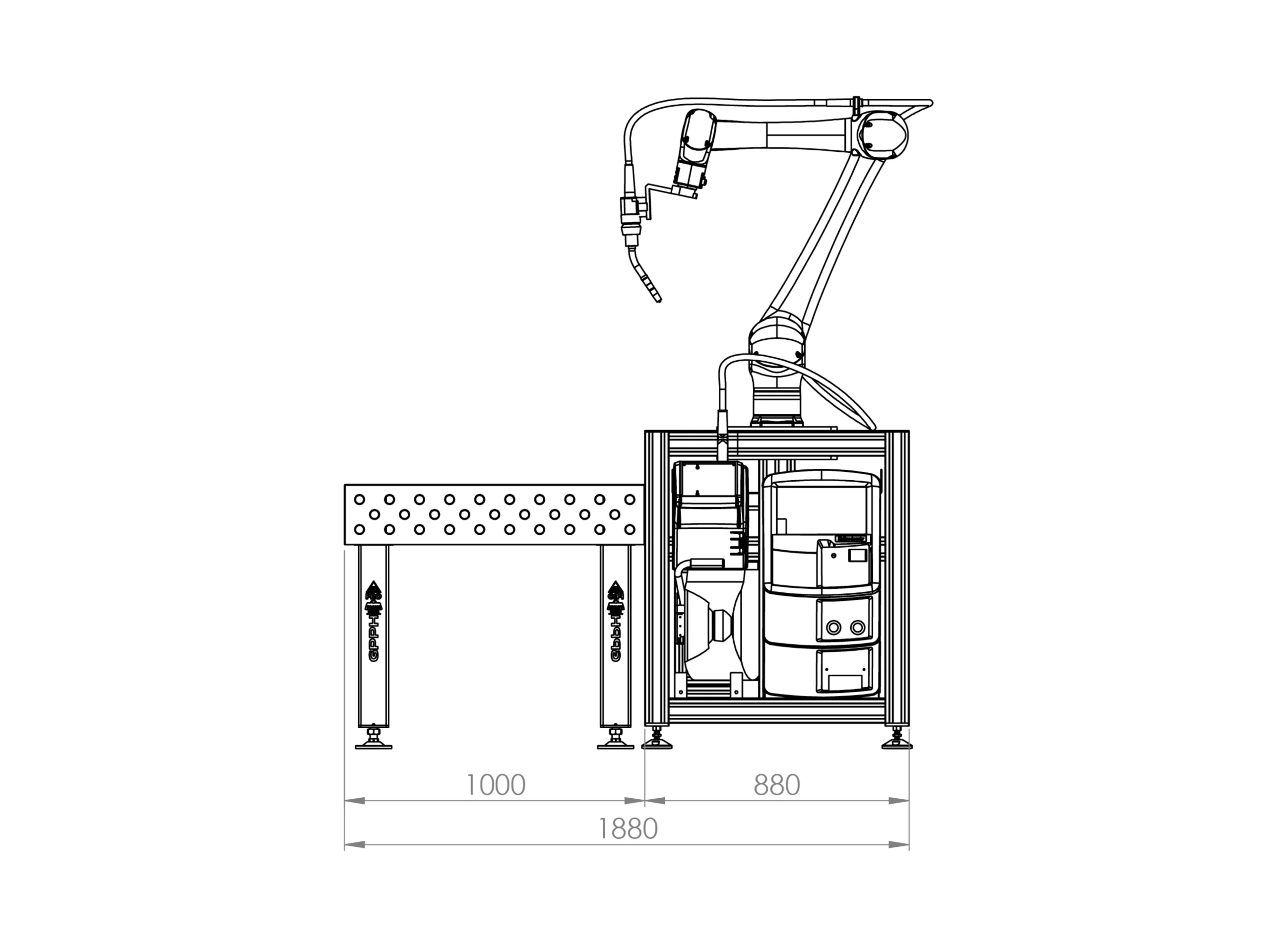 Autoa-CoWeld Single Station Dimension